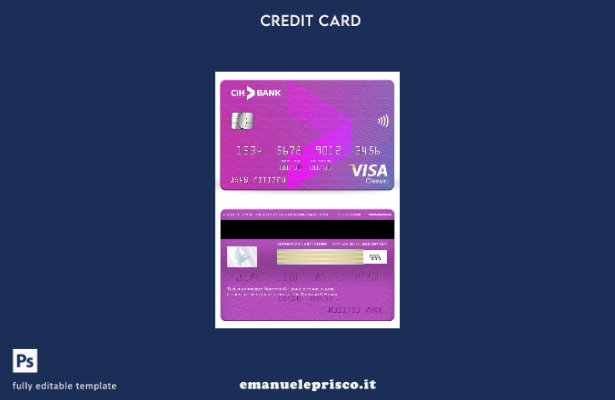 stile verificato Modello di carta classica per visto bancario CIH Marocco